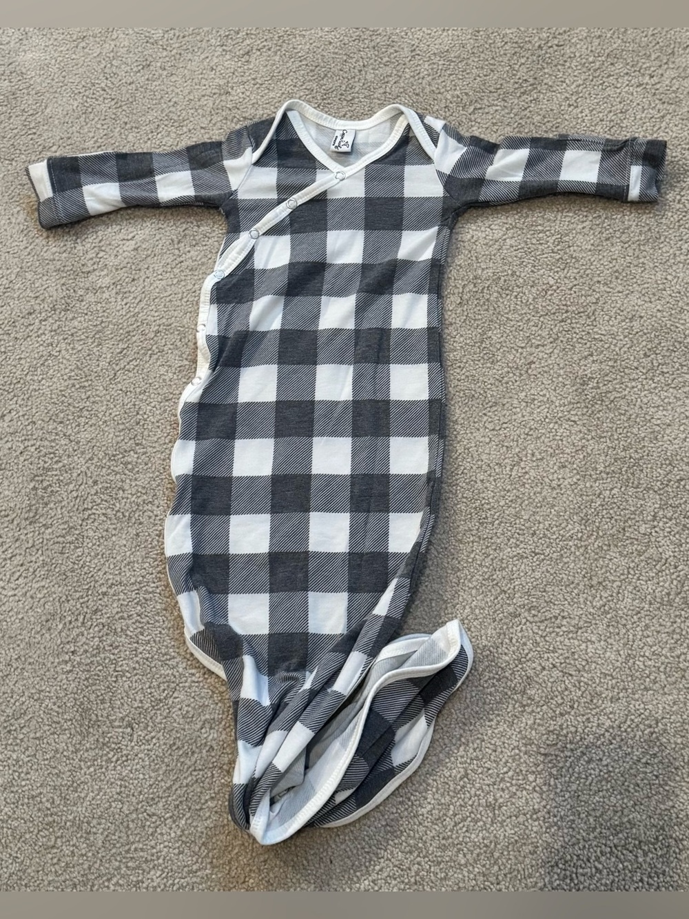 Copper Pearl Newborn Knotted Gown - Scotland Buffalo Check Print